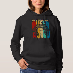 Queens Februari Verjaardag Zwarte Vrouwen Afro-Ame Hoodie