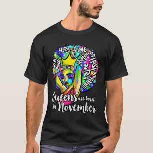 Queens Geboren November Zwart Meisje Schorpioen Sa T-shirt