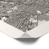 Queens New York Boho Arch Beige Street Map Poster (Hoek)