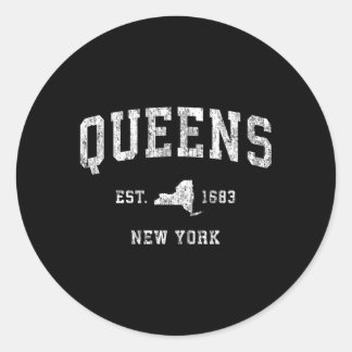 Queens New York by Athletic Sports Ronde Sticker