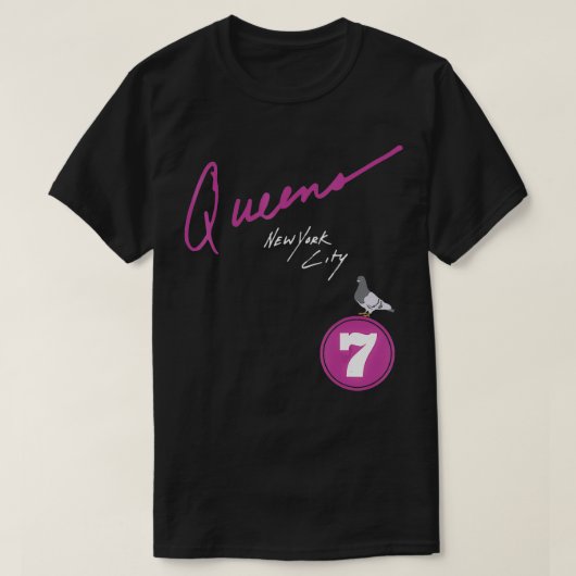 Queens New York City Pigeon 7 Train T-shirt (Design voorkant)