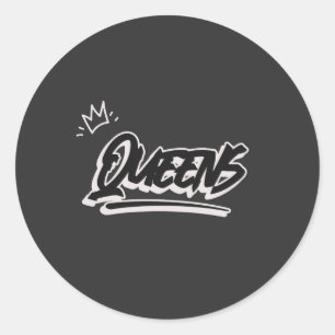 Queens New York Graffiti Style Ronde Sticker