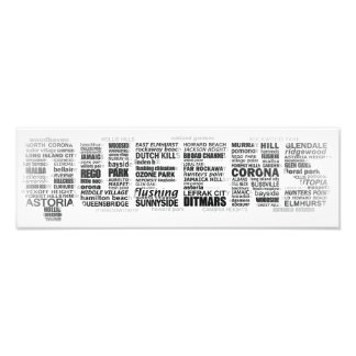 Queens New York Typografie Poster