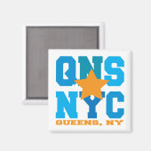 Queens, NY Blue Magnet (Recto/Verso)