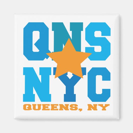 Queens, NY Blue Magnet (Devant)