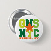 Queens, NY Green Button (Voorkant /achterkant)
