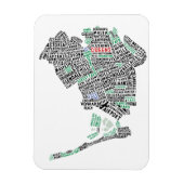 Queens NY Typografische Map Flexi Magnet Magneet (Verticaal)