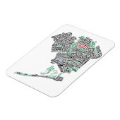 Queens NY Typografische Map Flexi Magnet Magneet (Linkerzijde)
