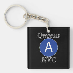 Queens NYC A Trein Sleutelhanger