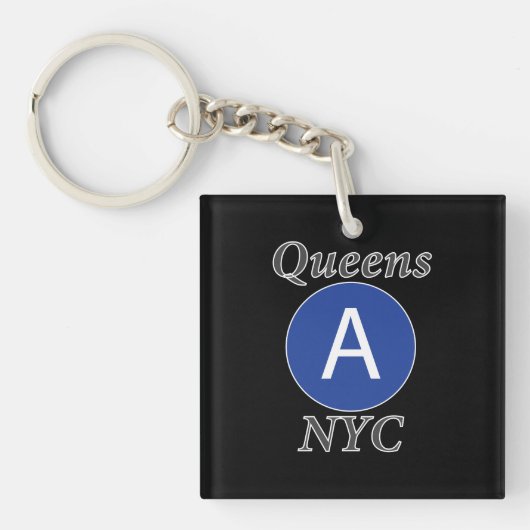 Queens NYC A Trein Sleutelhanger (voorkant)