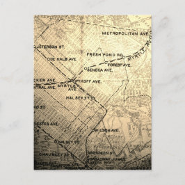 Queens NYC Vintage Map Briefkaart