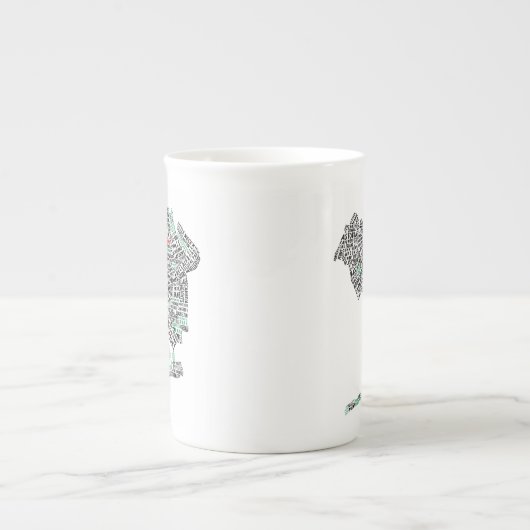 Queens, NYC Word Art Map Art Mug (Devant)
