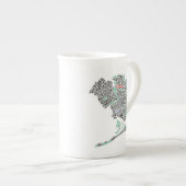 Queens, NYC Word Art Map Mok (Voorkant rechts)