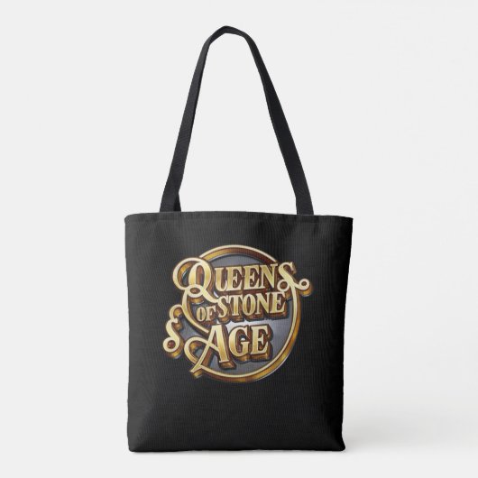 Queens of the Stone Age Design Zwarte Canvas tasse Draagtas (Achterkant)