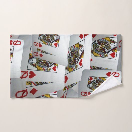 Queens Scattered Poker Cards, Handhanddoeken Handdoek (Handdoek)