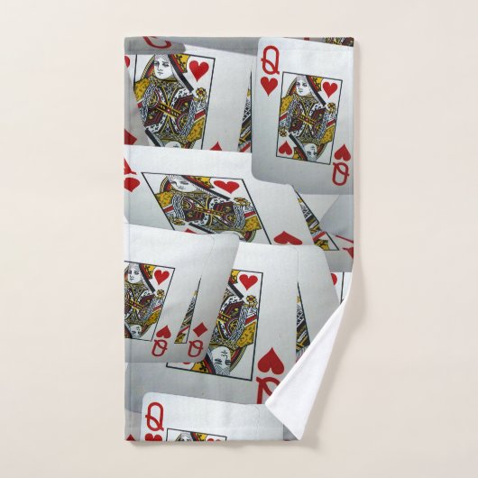 Queens Scattered Poker Cards, Handhanddoeken Handdoek (Handdoek)