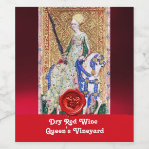 QUEEN'S VINEYARD RODE WIJN WASZEGEL/ OUDE TAROTKAA ETIKET