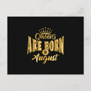 Queens wordt geboren in August Black Afro Vrouw Bd Aankondigingskaart