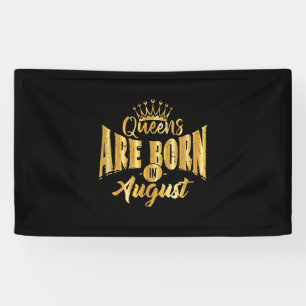 Queens wordt geboren in August Black Afro Vrouw Bd Spandoek