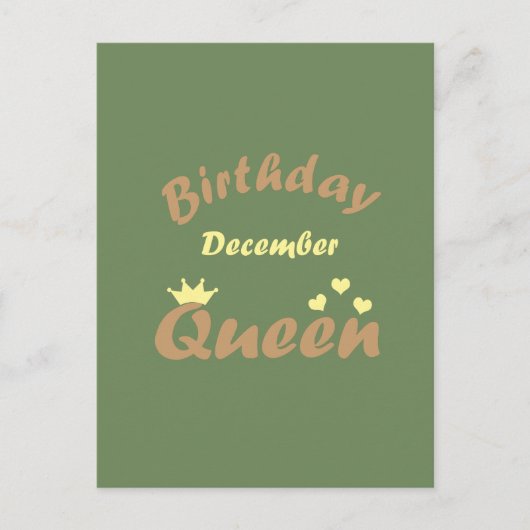 Queens wordt geboren in december briefkaart (Voorkant)