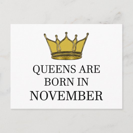 Queens wordt geboren in november briefkaart (Voorkant)