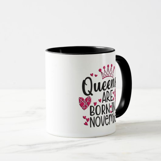 Queens wordt geboren in november mok (Voorkant rechts)