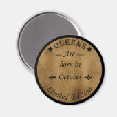 Queens wordt geboren in oktober magneet (Voorkant / Achterkant)