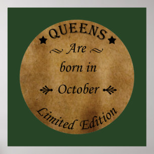 Queens wordt geboren in oktober poster