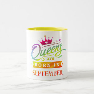 Queens wordt geboren in september Birthday Gift Tweekleurige Koffiemok