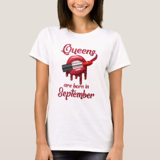 Queens wordt geboren in september t-shirt