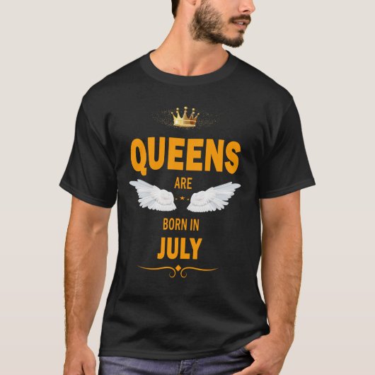 Queens wordt in juli geboren t-shirt (Voorkant)