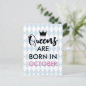 Queens zijn geboren in - Aangepaste maand en kleur Briefkaart (Staand voorkant)