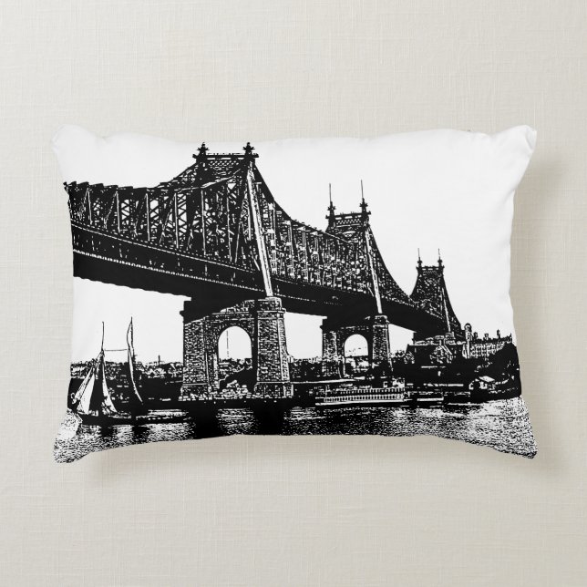 Queensboro Bridge Nautical Ocean Beach Accent Kussen (Voorkant)