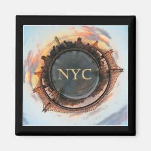 Queensboro Bridge Planet New York Magnet