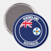 Queensland Round Emblem Magneet (Voorkant / Achterkant)