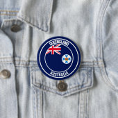 Queensland Round Emblem Ronde Button 7,6 Cm (In situ)