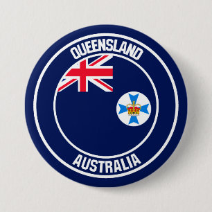 Queensland Round Emblem Ronde Button 7,6 Cm