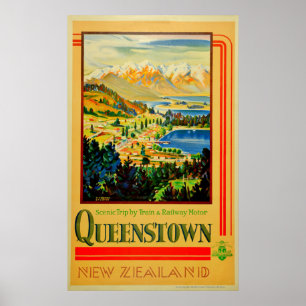  Queenstown Nieuw-Zeeland reizen Poster