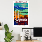 Queenstown Nieuw-Zeeland reizen Poster (Thuiskantoor)