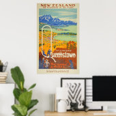  Queenstown Nieuw-Zeeland reizen Poster (Thuiskantoor)