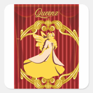 Queenz Vierkante Sticker