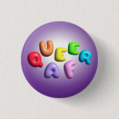 Queer AF 3D Rainbow Button (Voorkant)