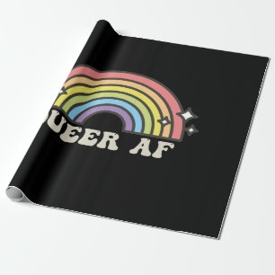 Queer AF Regenboog Gay Lesbisch Trans Biseksueel L Cadeaupapier