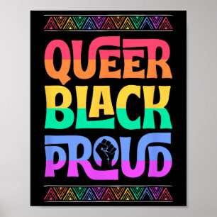 Queer Black Proud Juneteenth Gay Pride BLM Fist PR Poster