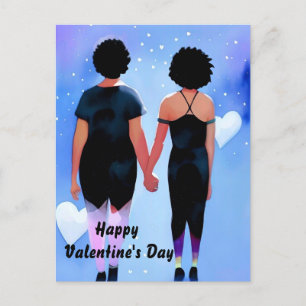 Queer Black vrouwen koppel in liefde Valentijnsdag Briefkaart