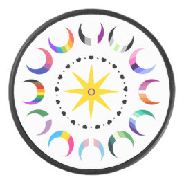 Queer Crescent Pride Manen Hockey Puck