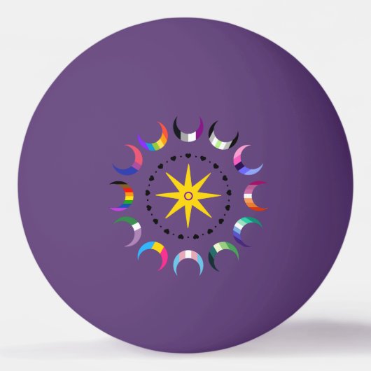 Queer Crescent Pride Manen Pingpongballen (Voorkant)