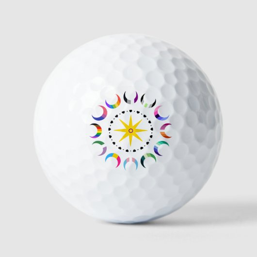 Queer Crescent Pride Moons Golfballen (Voorkant)