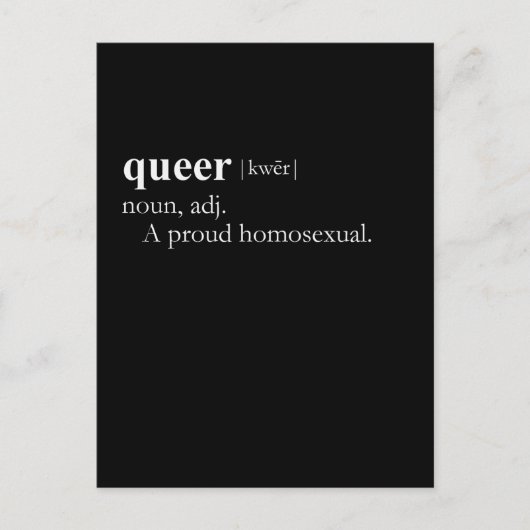 QUEER (definitie) Briefkaart (Voorkant)