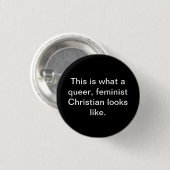 Queer feministe Christelijk Ronde Button 3,2 Cm (Voorkant /achterkant)